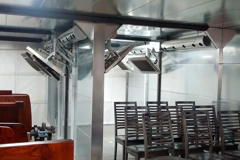 Sun-Spot HT-200 flameless catalytic infrared heater in paint Booth | Sun-Spot