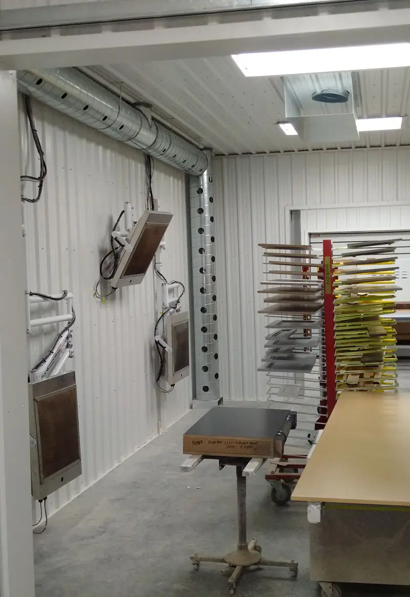 Sun-Spot HT-200 flameless catalytic infrared heaters in paint Booth | Sun-Spot